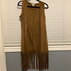 Suede fringe vest
